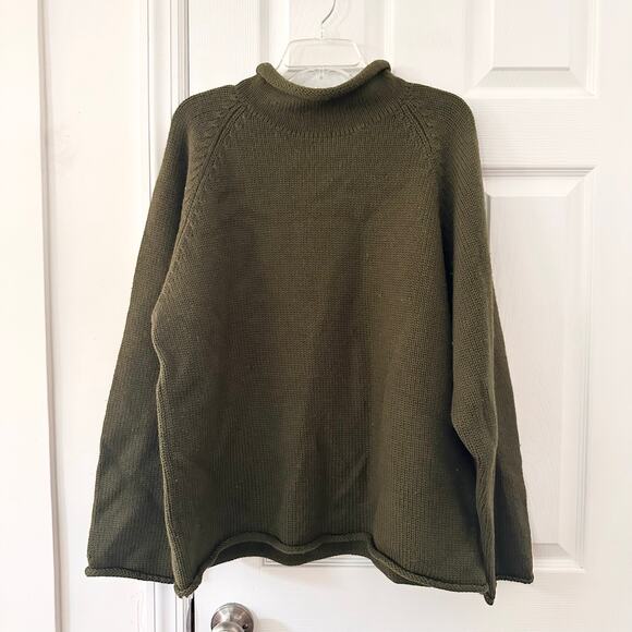 J. Crew Other - J Crew Vintage Red Oarsman Green Wool Roll Mock Neck Sweater Large Men Hong Kong